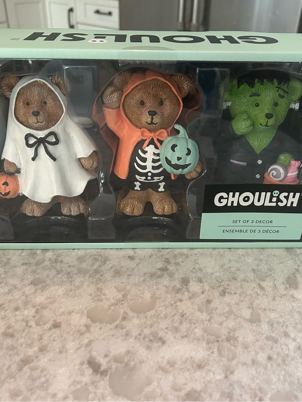 “New” Ghoulish Halloween Costume Bears Set - Ghost, Skeleton & Frankenstein